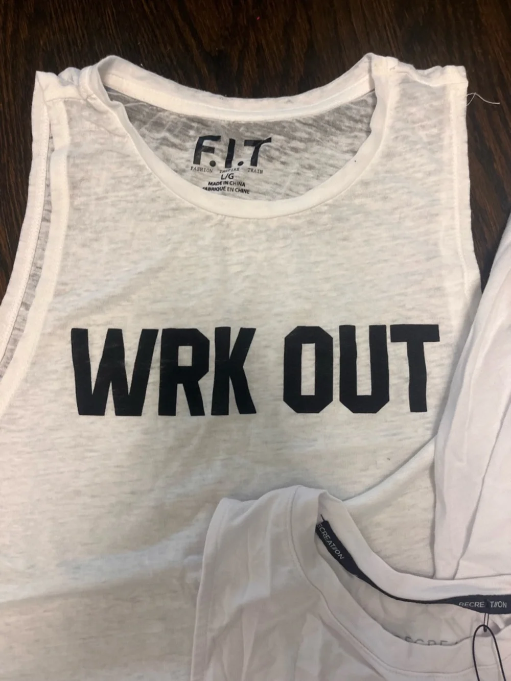 White Graphic Workout Tank Trio - 'WRK OUT' + 'GOALS' - Picture 2 of 4
